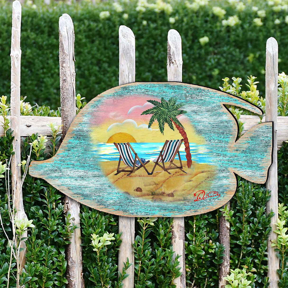 Fish Coastal Door Decor by G. DeBrekht - Coastal Holiday Decor - 8198527H
