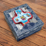 Butterflies Cross Red Glass Ornament by G. DeBrekht - Nativity Holiday Decor - 758-001R