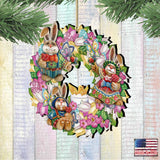 Easter Family Wreath Wooden Ornaments by G. DeBrekht - Easter Spring Decor - 8185301-3