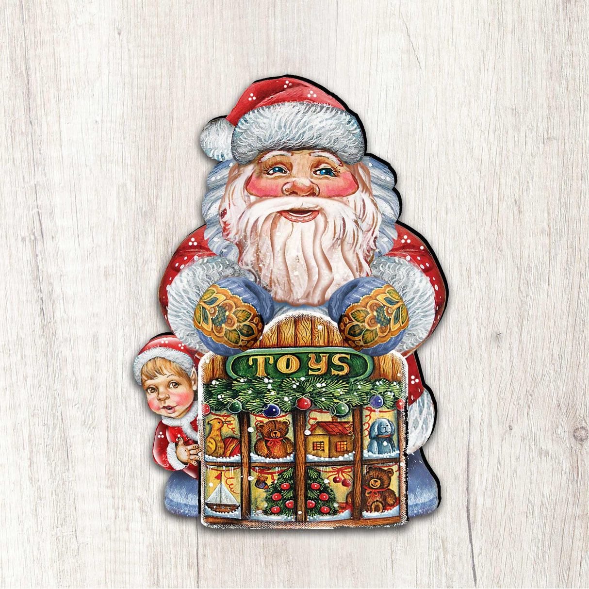 Decoración navideña para puerta de juguetería de Papá Noel por G. DeBrekht - Decoración navideña de Papá Noel y muñeco de nieve - 8119172H