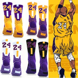 4 Pairs Of Men's Mid Crew #23/24 Sport Socks, Sweat-absorbing Comfy Breathable Socks For Men's Basketball Training, Running Outdoor Activities