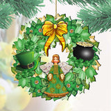 St Patrick's Day Wreath Wooden Ornaments by G. DeBrekht - Celtic Decor - 8185318