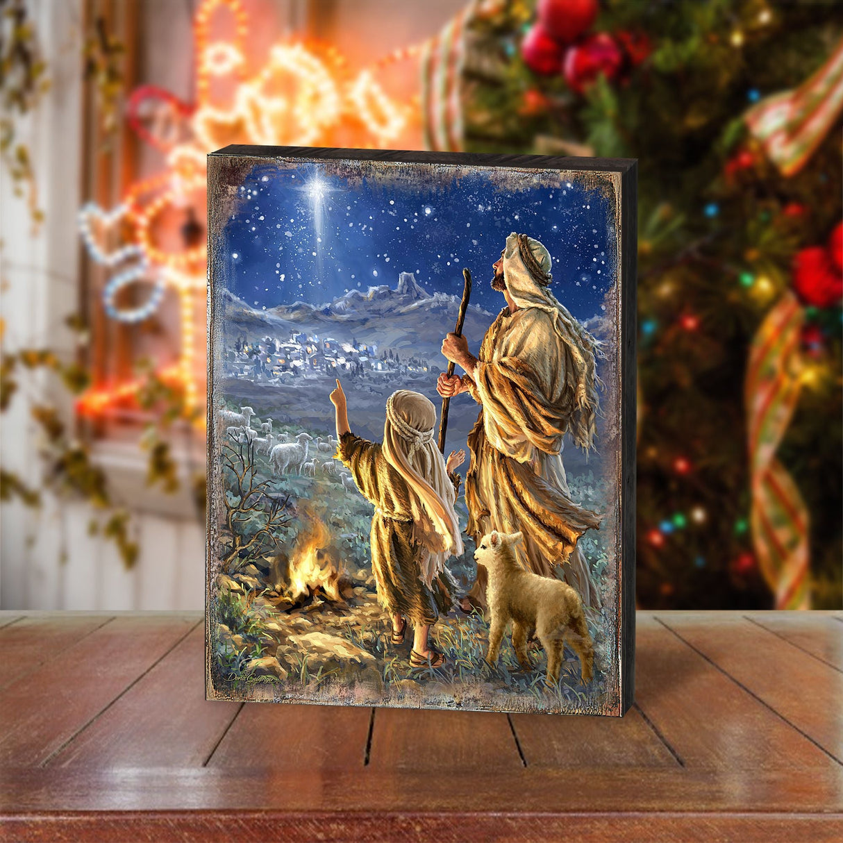 Shepherds Keeping Watch Wooden Wall Art by D. Gelsinger - Nativity Holiday Décor - 95632B38
