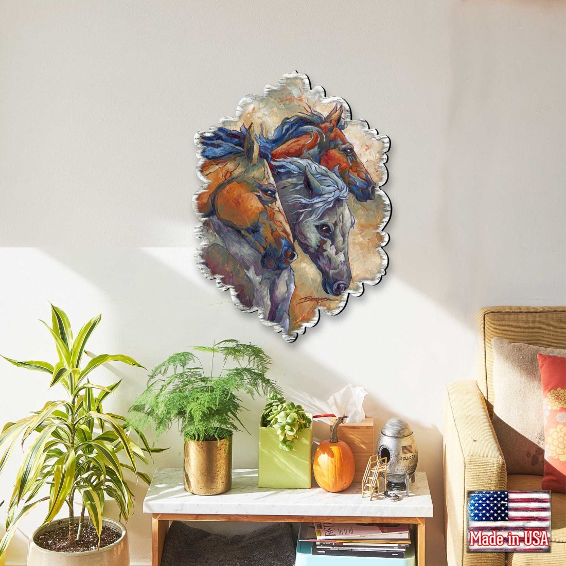 Arte mural "Déjenlos correr" de J. Bergsma - Decoración navideña con temática de vida silvestre - 8591259W-JB