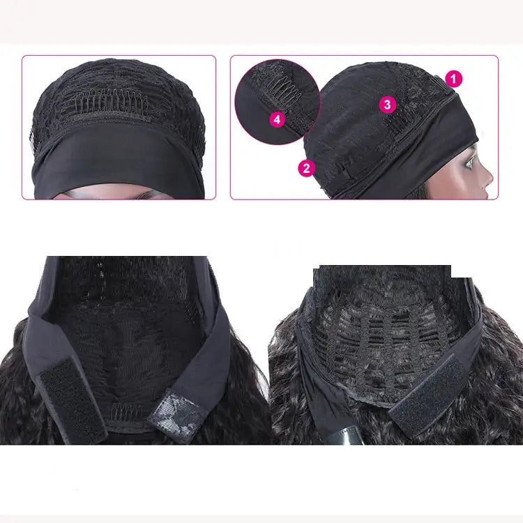 Human Hair Straight Strip Mechanism Headband - Lootquake