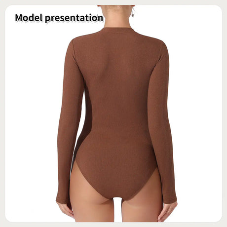 Women's Fashion Simple Solid Color Bodysuit - Lootquake