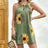 Ladies' Neck Hanging Sunflower Butterfly Print Hollow Sleeveless Casual Dress - Lootquake