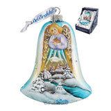 Adorno de campana de ángel de vidrio de G. DeBrekht - Decoración navideña - 73161
