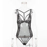 Sexy lingerie lace stitching perspective sexy bodysuit - Lootquake