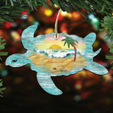 Coastal Wooden Ornaments-Sea Turtle,Mermaid,Seahorse Set of 3 by G. DeBrekht - Coastal Holiday Decor - 8100045S3