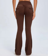 Yoga Fitness Flared Pants With Pockets Ins Fashion Slim High Waist Sports Trousers  Scrunch Butt Booty Workout Lifting Leggings - Lootquake