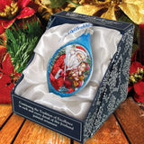 Adorno de cristal con forma de osito de Papá Noel de G. DeBrekht - Decoración navideña - 757-006