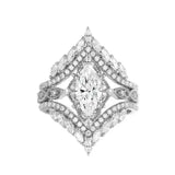 Crown Horse Eye Diamond Ring Set Copper Luxury - Lootquake