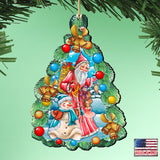 Christmas Arrival Wooden Ornaments by G. DeBrekht - Christmas Santa Snowman Decor - 8114020