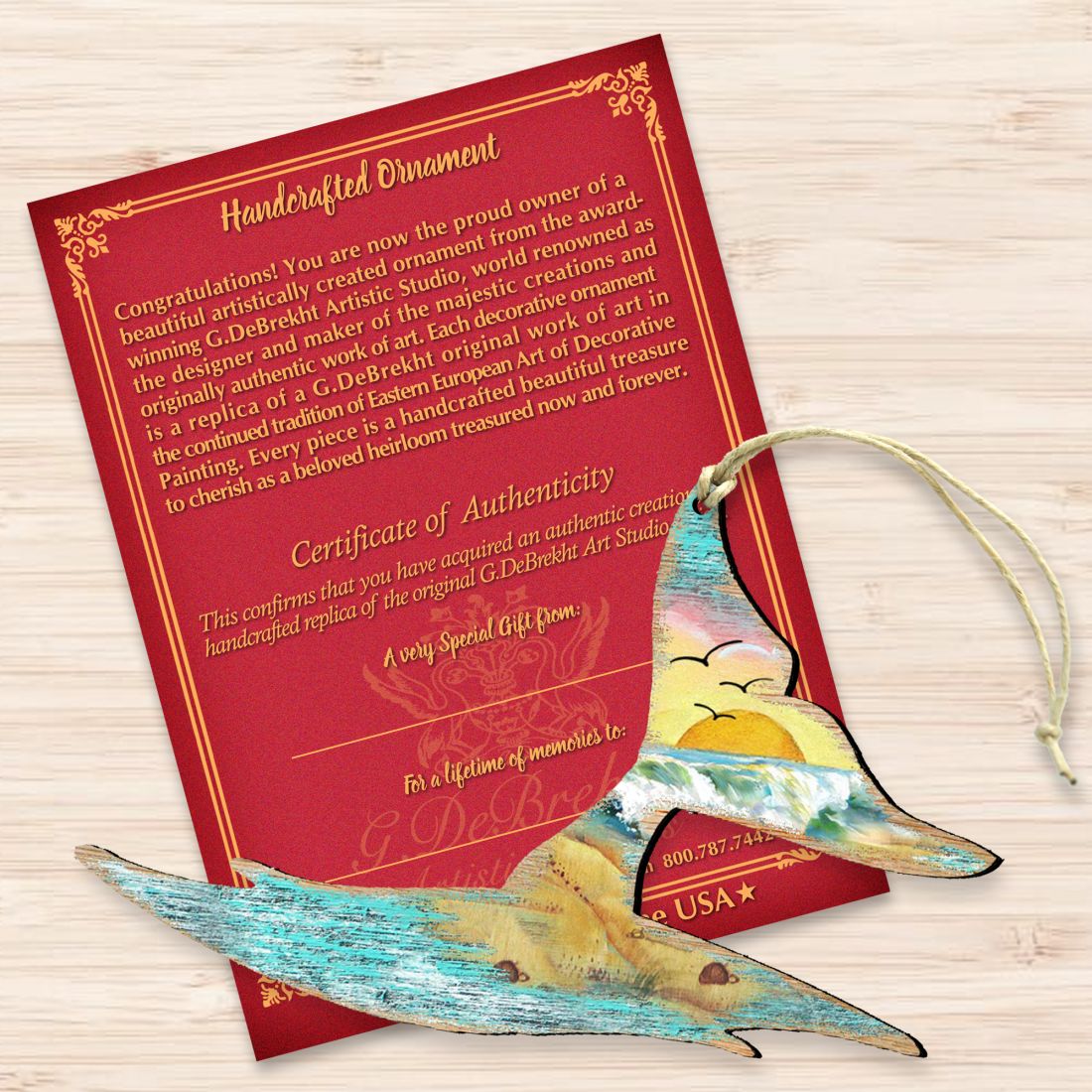 Adornos de madera "Cuento de ballenas" de G. DeBrekht - Decoración navideña costera - 8198535