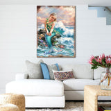 Arte mural costero de madera Princesa del Mar de D. Gelsinger - Decoración costera navideña - 95652B-1611