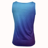 Ladies' Colorful Gradient Letter Print V-neck Casual Versatile Fashion Vest - Lootquake