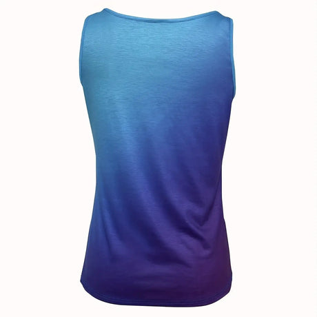 Ladies' Colorful Gradient Letter Print V-neck Casual Versatile Fashion Vest - Lootquake