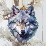 Adornos de madera con cara de lobo de Alaska de G.Debrekht - Decoración navideña con temática de vida silvestre - 8710125-1
