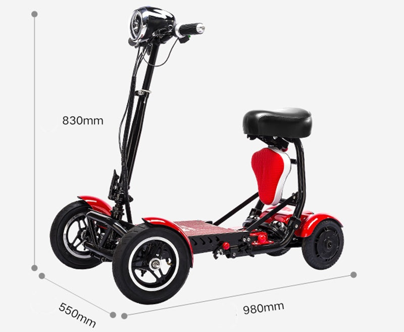 Cyungbok - Minibicicleta eléctrica plegable de cuatro ruedas para adultos mayores
