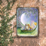 Arte de pared de madera con fantasía de luna de glicina de Josephine Wall - Decoración de fantasía - 852141-JW