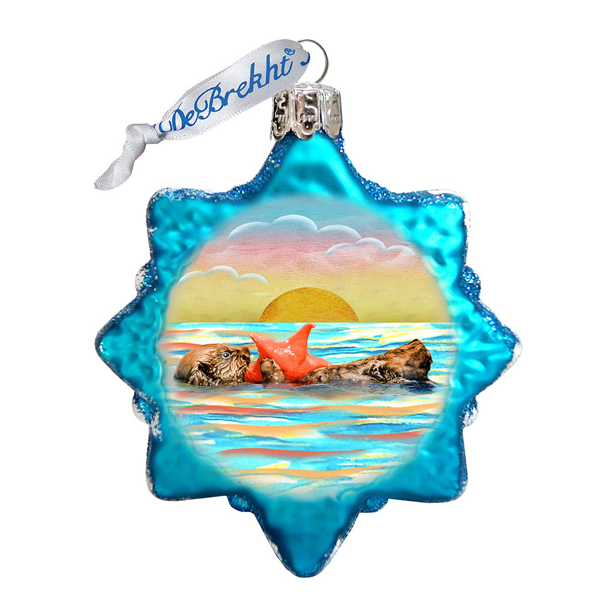 Adorno de concha de vidrio con mercurio de G. DeBrekht - Decoración navideña costera - 775481