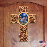 Three Kings Modern Wooden Cross by D. Gelsinger - Inspirational Icon Decor - 88286-DG