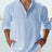 Men's Linen Stand-up Collar Long Sleeve T-shirt Loose Undershirt - Lootquake