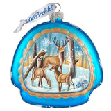 Adorno de cristal "Deer Love" de G. DeBrekht - Decoración navideña con temática de vida silvestre - 756-011