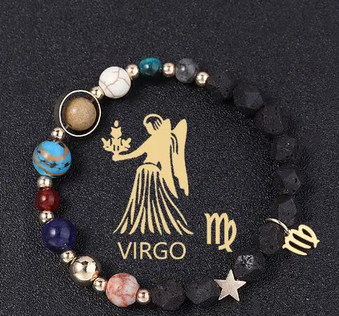 Natural Volcanic Rock Twelve Constellations Bracelets Fashion European And American Style - Lootquake