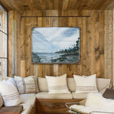 Arte mural costero de madera con diseño de surfista de Nature Wonders - Decoración costera con vida marina - 84578B