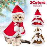 Cat Christmas Outfits, Dog Cat Santa Claus Outfit, Soft And Thick Xmas Cape With Hat, Christmas Cat Dog Costume Pet Cape, Cat Christmas Costumes For Cats, Medium Cat Cape For Cats - Lootquake