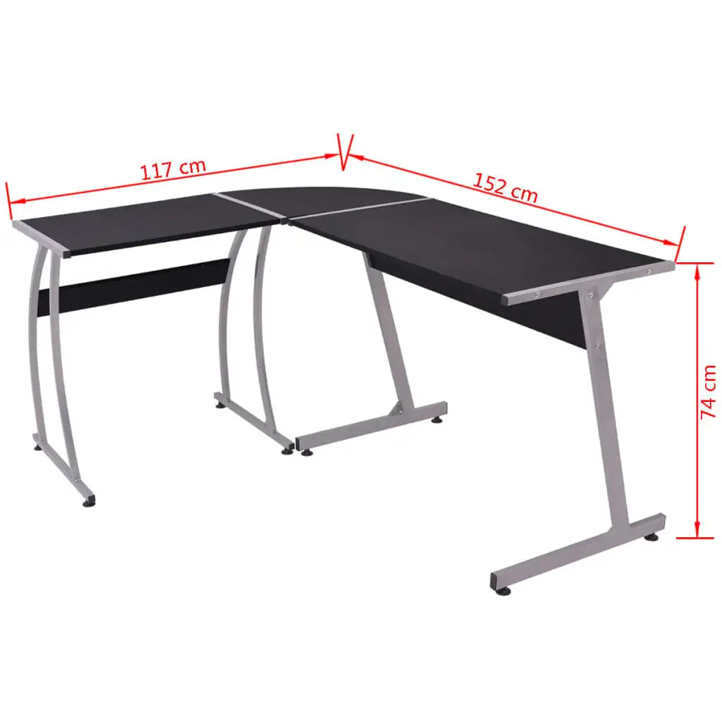 L-Shaped Black Corner Desk - Lootquake
