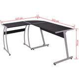 L-Shaped Black Corner Desk - Lootquake