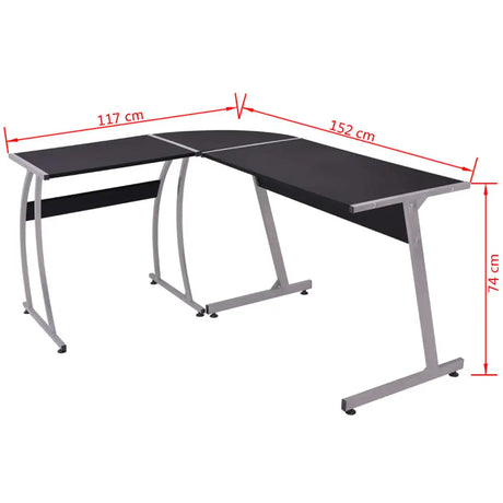 L-Shaped Black Corner Desk - Lootquake