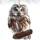 Adornos de madera de búho boreal de Alaska de G.Debrekht - Decoración navideña con temática de vida silvestre - 8710004-3