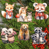 Forest Animals Decorative Wooden Clip-on Ornaments Set of 6 by G. Debrekht - Christmas Decor - 8090021C-S6