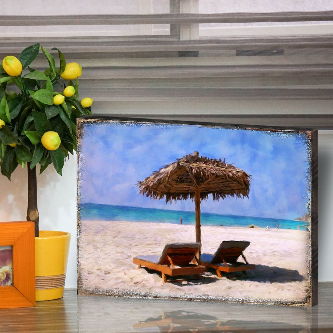 Sillas de playa Sonny, arte costero de madera de Nature Wonders - Decoración costera con vida marina - 95319B