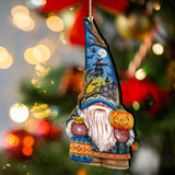 Fall Gnome Dwarf Wooden Ornaments by G. DeBrekht - Thanksgiving Halloween Decor - 8611016