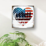 USA Military Heart Patriotic Wooden Decor - American Patriotic Decor - 8187130B