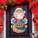 Birdie Santa Christmas Door Decor by G. DeBrekht - Christmas Santa Snowman Decor - 8117902H