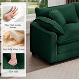 Oversized 2 Piece Sofa Set for Living Room, 3-Seater & Loveseat Couch, Modular Sectional Deep Seat Corduroy Comfy Cloud Couches with 4 Armrest Pillows and 5 Toss Pillows, Green