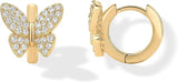 Fashion Copper Inlaid Zirconium Butterfly Ear Ring Niche - Lootquake