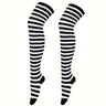 Calcetines hasta la rodilla con rayas vibrantes: calcetines hasta la pantorrilla para mujer, ideales para festivales de música, fiestas de cosplay y cualquier estilo. Medias suaves, elásticas y cómodas para usar todo el día.