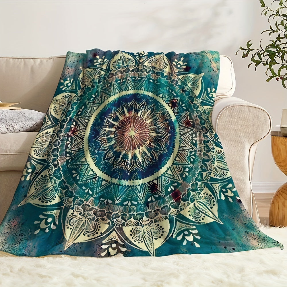 Manta de mandala bohemia suave y lujosa: visualmente impactante y acogedora: ¡regalo ideal para niños, niñas y adultos en cumpleaños, días festivos y celebraciones de Ramadán!