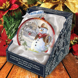 Cowboy Snowman Glass Ornament by D. Gelsinger - Christmas Santa Snowman Decor - 71115-2-1541