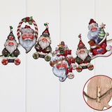 Magical Baby Santa Decorative Wooden Clip-on Ornaments Set of 6 by Jamie Mills-Price - Christmas Santa Snowman Decor - 8090051C-MP-S6