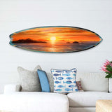 Tabla de surf Sunset Symphony, arte mural costero de G. DeBrekht - Decoración navideña costera - 8490133HS