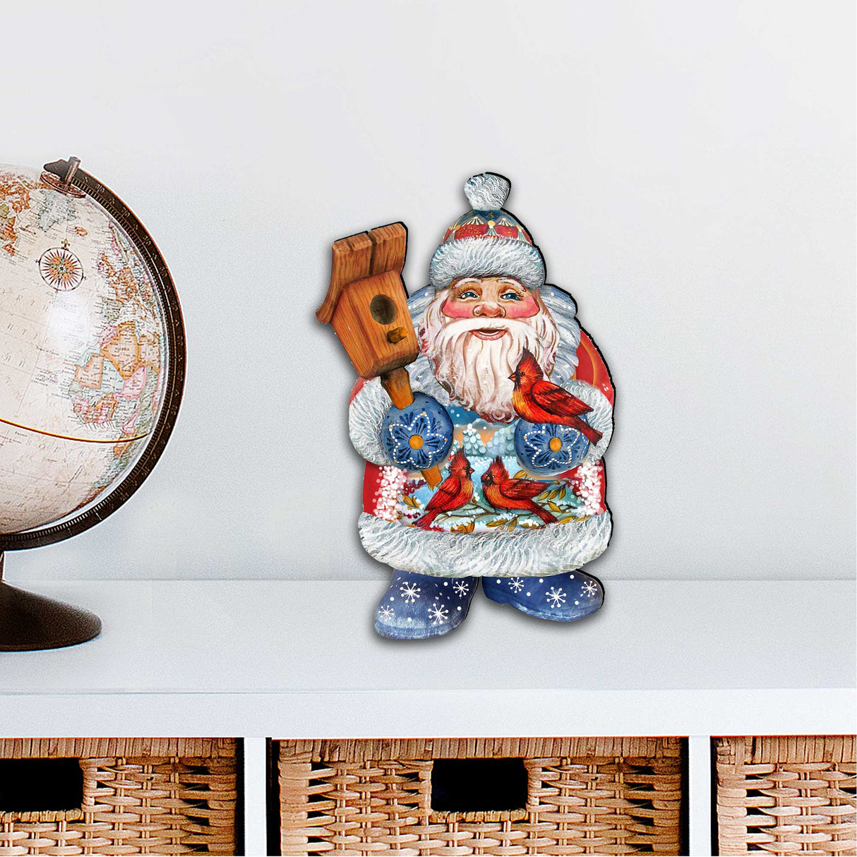 Decoración navideña para puerta con pájaros de G. DeBrekht - Decoración navideña con Papá Noel y muñeco de nieve - 8118023H