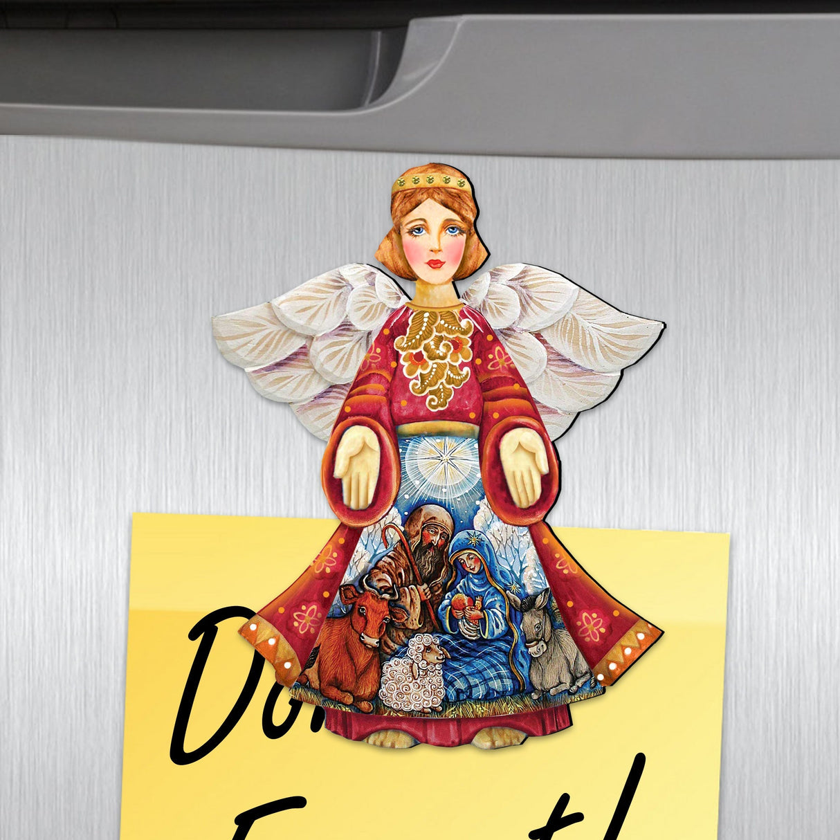 Nativity Angel Shape Refrigerator Magnets Set of 3